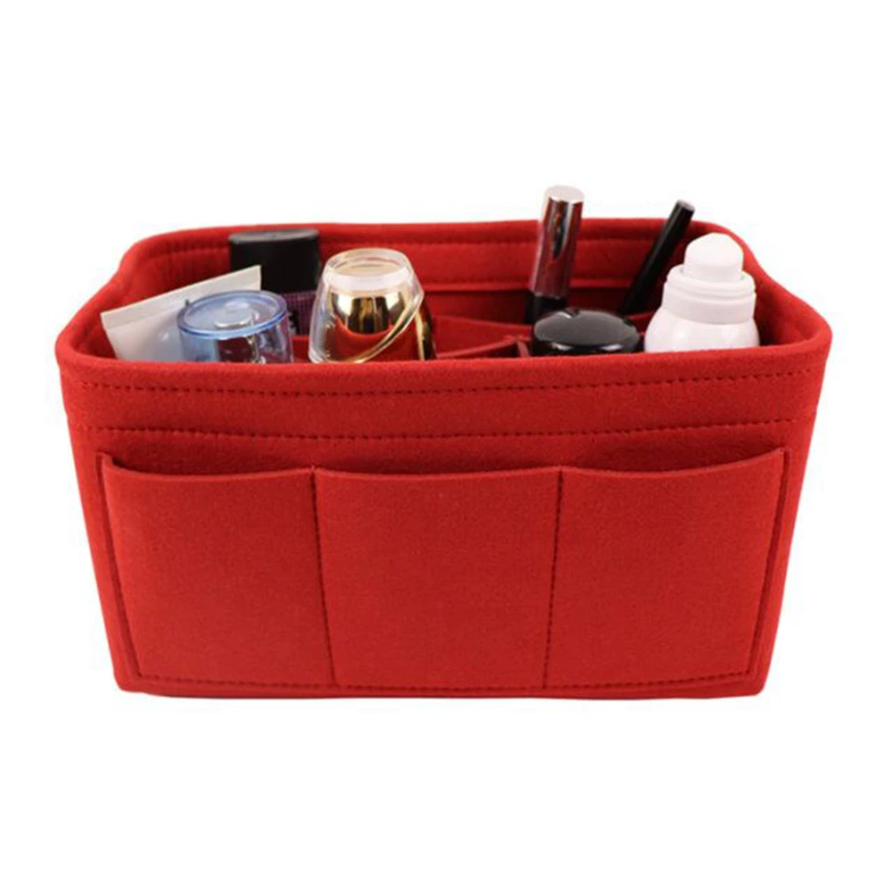النساء المنظم يد ورأى النسيج سفر حقيبة إدراج بطانة ماكياج متعددة الوظائف السفر حقيبة التخزين المنظم الحقيبة
