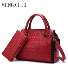 Hot new 2 Set Alligator Luxury Handbags Women Bags Designer Women s Handbags And Purses 2017