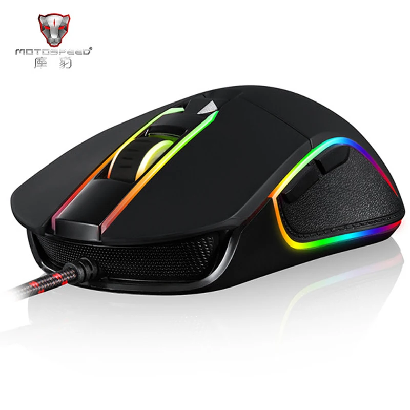 

Motospeed V30 Professional Gaming Mouse USB Wired Optical Mouse Adjustable 3500DPI Resolution RGB LED Backlight for PC Gamer