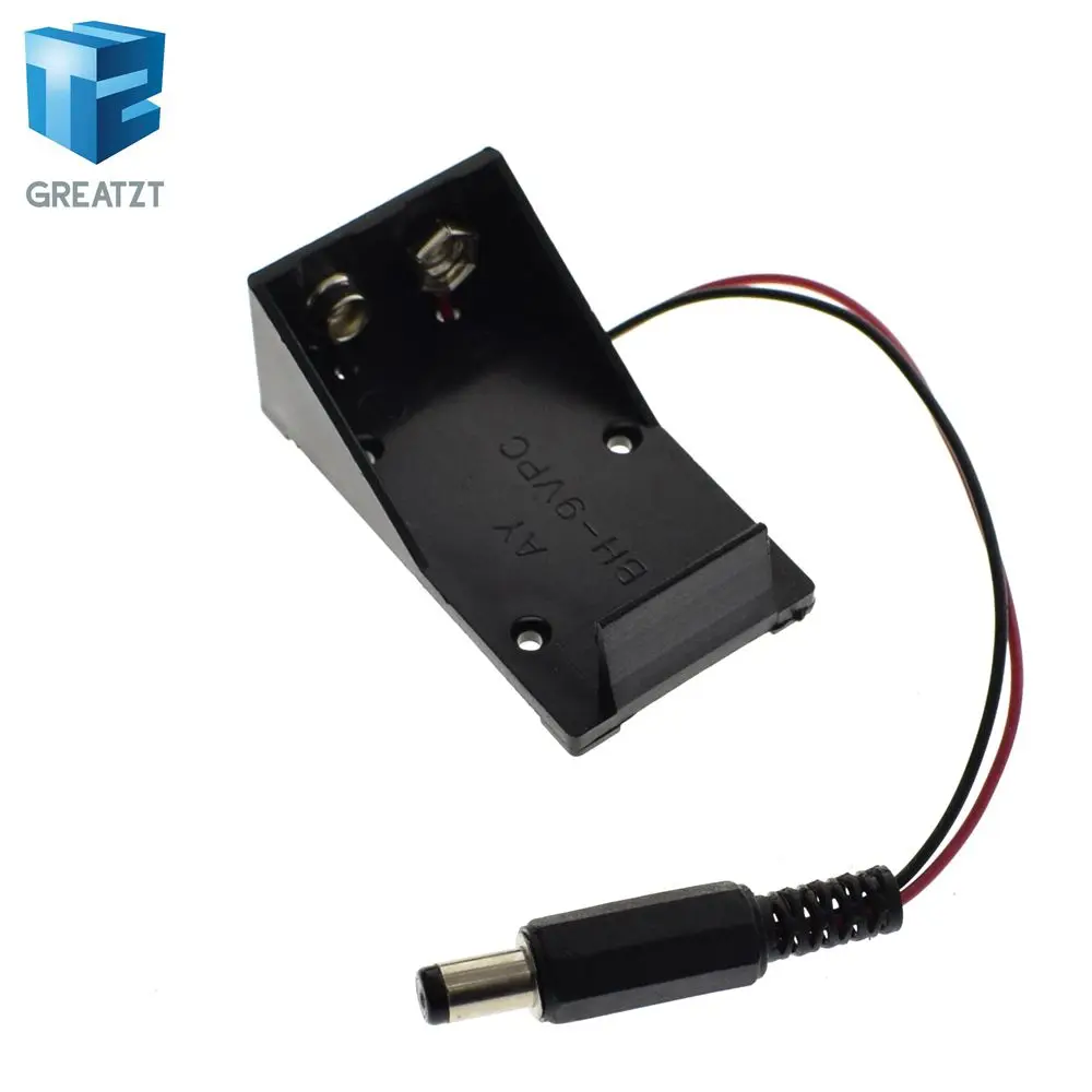 

GREATZT 2018 Hot New 9V Battery Holder Box Case Wire with Plug 5.5*2.1mm for Arduino AU