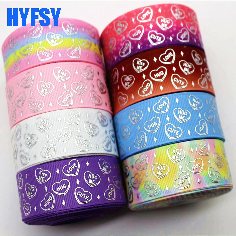 Серебряная лента с сердечком hyfsy10078 1 ཕ мм 10 ярдов рукоделие Подарочная упаковка