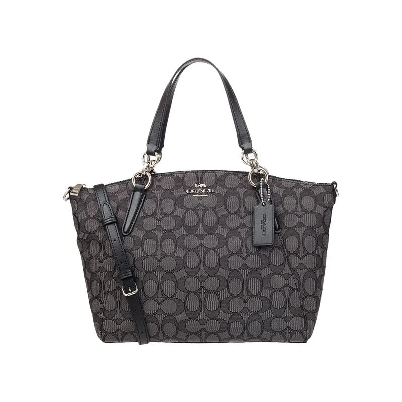 Coach Signature Small Kelsey сумка через плечо кошелек сумочка F27582 - Цвет: Black grayF27582SVDK