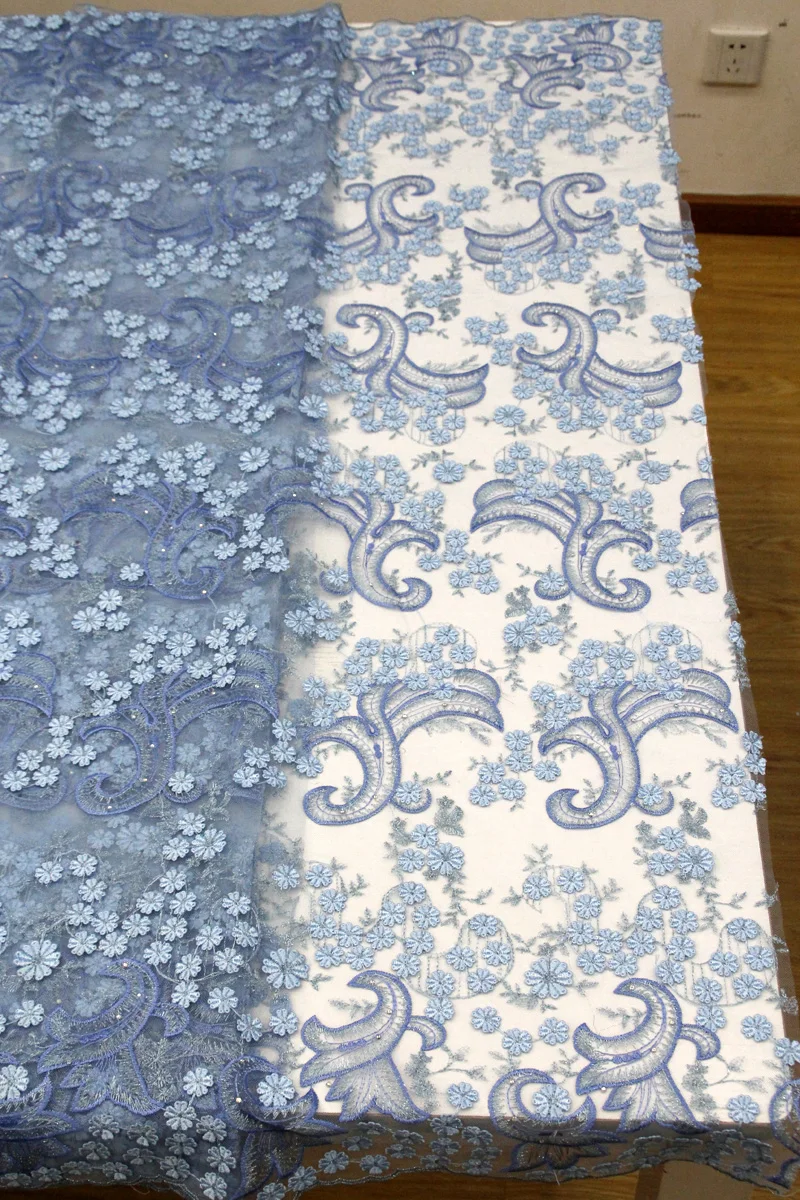 

African Laces Fabrics Embroidered High Quality French Lace Fabric stone Nigerian Net tulle Lace Fabric