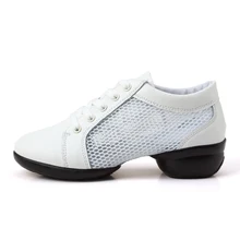 Maultby Women White Dance Shoes Jazz Hip Hop Shoes Sneakers for Woman Platform Dancing Ladies Shoes #DS4608W