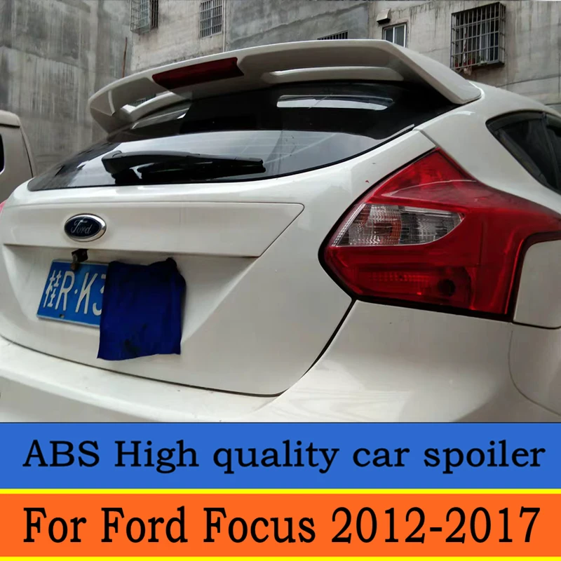 

For Ford Focus Spoiler High Quality ABS Material Car Rear Wing Primer Color Rear Spoiler 2012-2017 For Ford Focus Spoiler