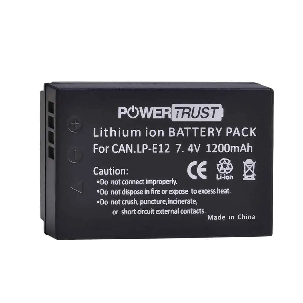 PowerTrust 2 шт. LP-E12 LPE12 LP E12 батарея+ ЖК USB двойной зарядное устройство для Canon EOS M50, EOS M100, 100D Kiss X7 Rebel SL1