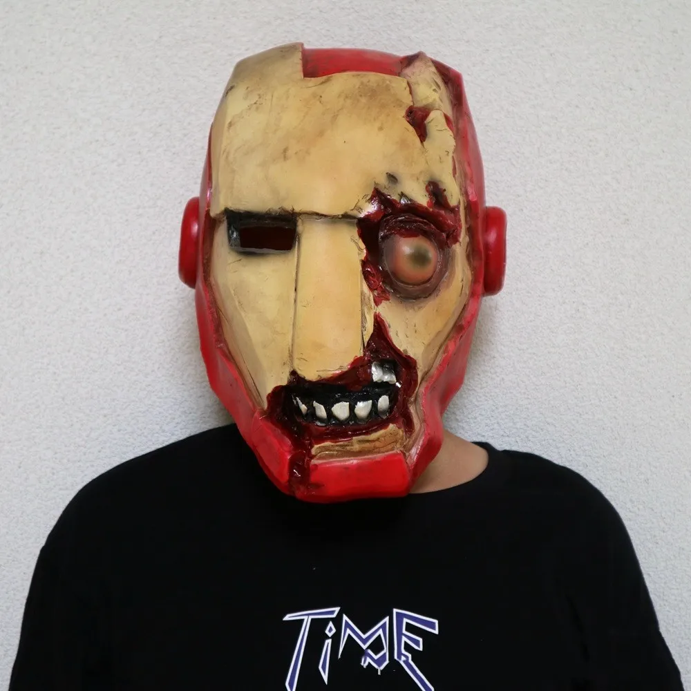 

Iron Man Cosplay Horror Punk Mask Halloween Stage Latex Mask Costume Party Cool Play Prop Drop Ship