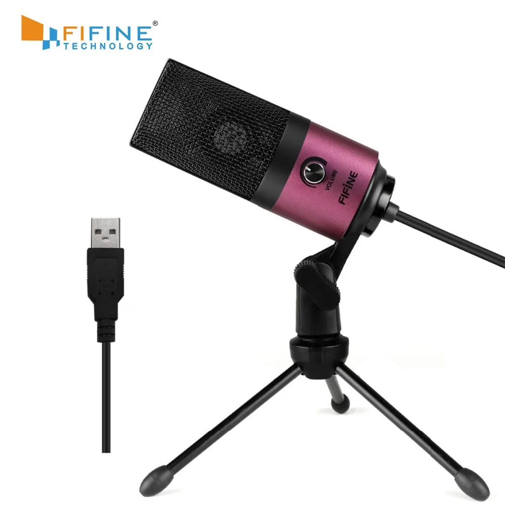 USB MIC Fifine Desktop Condenser Microphone for YouTube Videos Live Broadcast Online Meeting Skype suit for Windows MAC PC k669