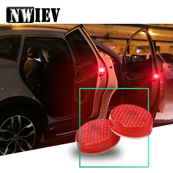 

NWIEV Universal Car Stickers For Audi Opel Astra J G Insignia Vectra c Mazda 3 6 cx-5 Subaru Abarth Strobe Warming Lights 5 LED