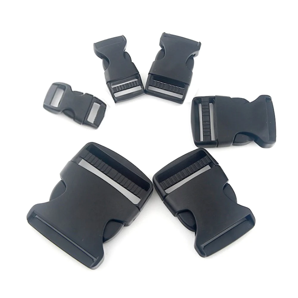 Webbing Bag Strap Clip Buckles Adjustable Black Plastic Side Release Clip Buckle