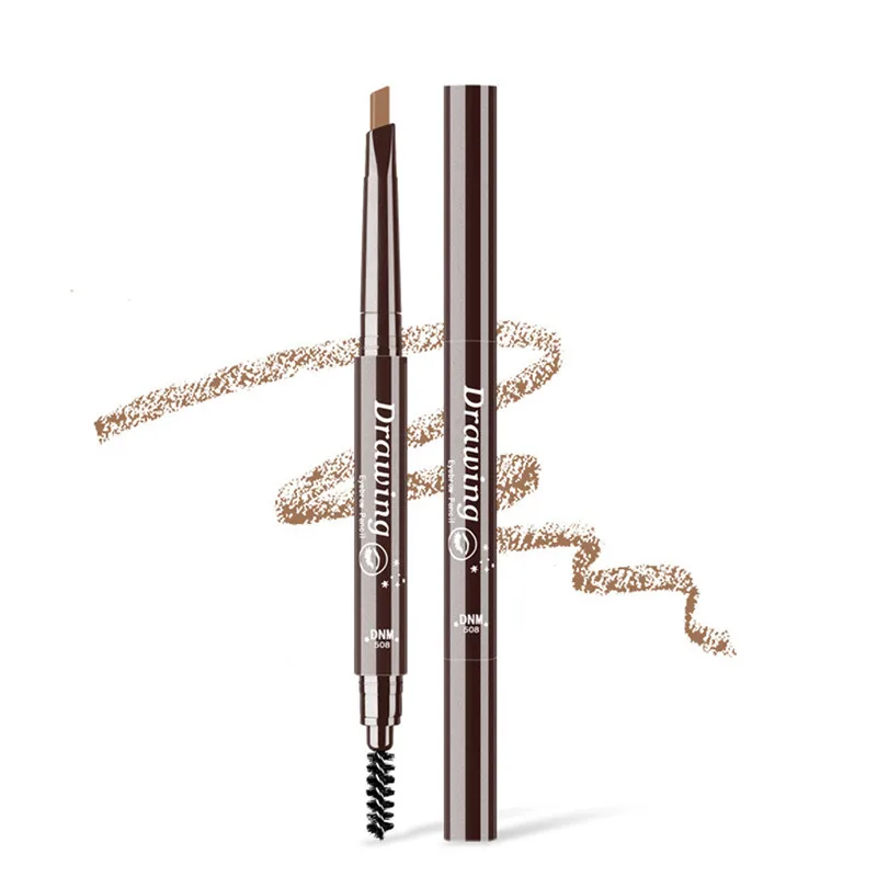 Double Ended Eyebrow Pencil Waterproof Long Lasting No Blooming Rotatable Triangle Eye Brow Tatoo Pen Eye brow Makeup Set Beauty