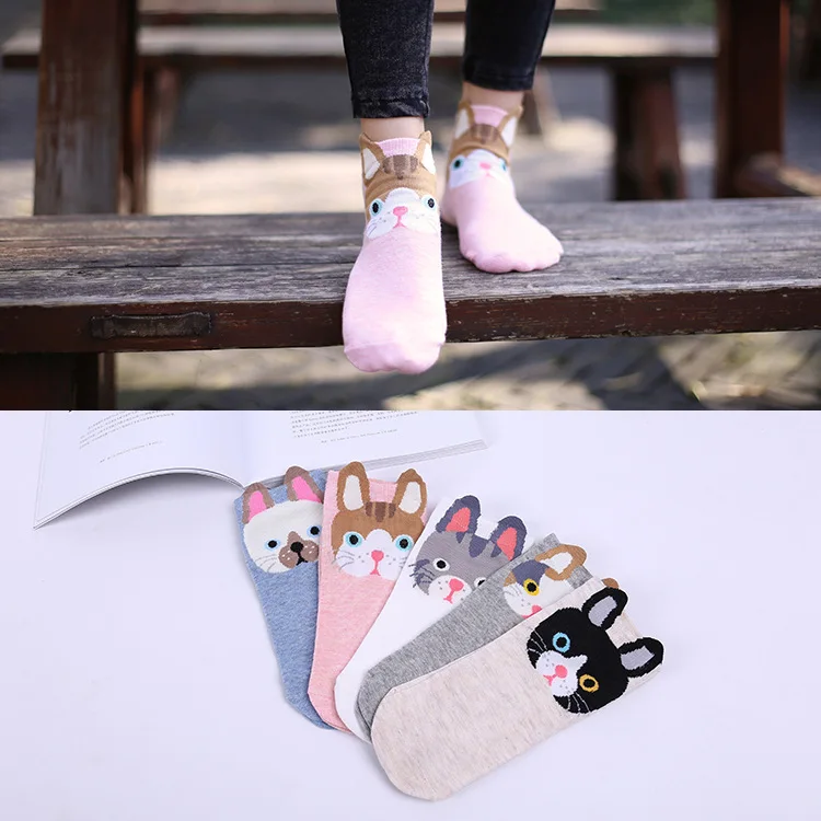 

Girl Summer anime Socks Breathable Cotton funny Socks with print Sweat Absorption Rabbit Embroidered Cute Sock