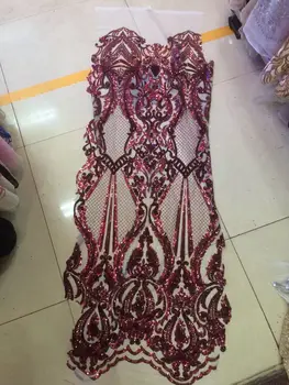 

New coming french lace fabric sequins African tulle lace fabric CiCi-32001-3 for wedding party dress