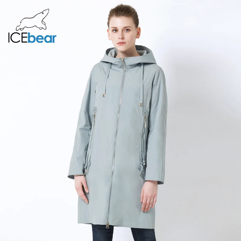 

ICEbear 2019 new hooded women jacket high quality long ladies jacket large pocket design ladies jacket brand women's GWC19085I