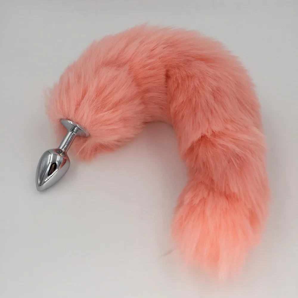 ZCZ-Pink-Stainless-steel-Anal-Plug-Fox-Tail-Animal-RolePlay-Cosplay-Butt-Plug-Sex-Products-Sex