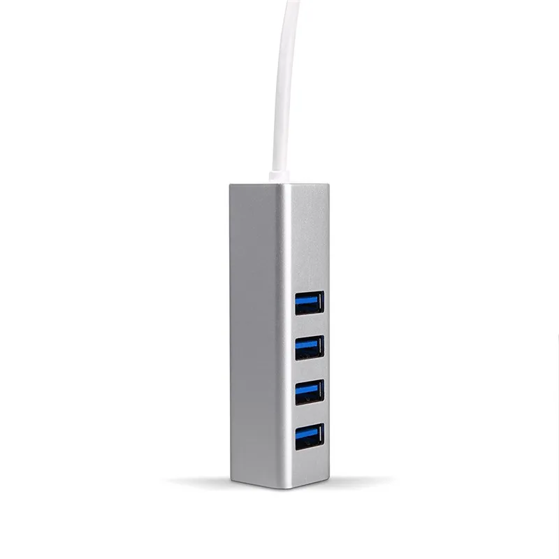 BinFul USB 3 0 Hub 4 Port Portable Aluminum Hub 3 0 with Built in USB 4
