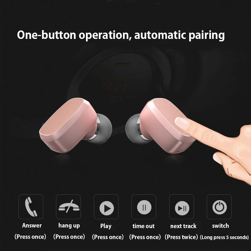 Оригинальные D01 TWS беспроводные Bluetooth наушники, спортивные мини стерео наушники с басами, игровая гарнитура для iPhone, xiaomi, samsung