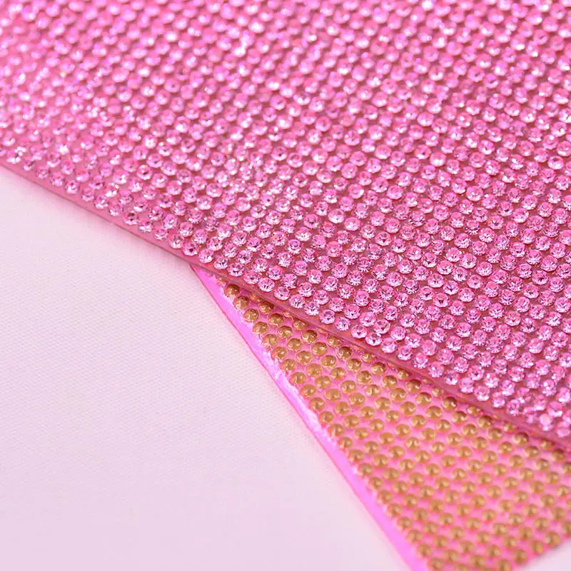 JUNAO 24*40cm Clear Hotfix Glass Rhinestone Mesh Trim Crystal Fabric Sheets Strass Applique for Dress Jewelry Decoration 