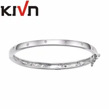 KIVN Fashion Jewelry CZ Cubic Zirconia Womens Girls Bridal Wedding Bangle Mothers Day Promotion Birthday Christmas Gifts