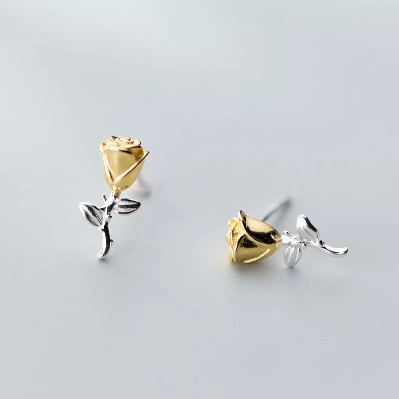 925 пробы серебряные серьги ювелирные изделия Мода розы серьги гвоздики ювелирные изделия любовь для женщин Lover подруги G1524