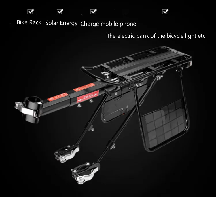 2018 Bike Luggage Cargo Rear Rack Can Be Acted as Power Bank Useful Bicycle Rear Carrier Racks New Bicycle Accessories15