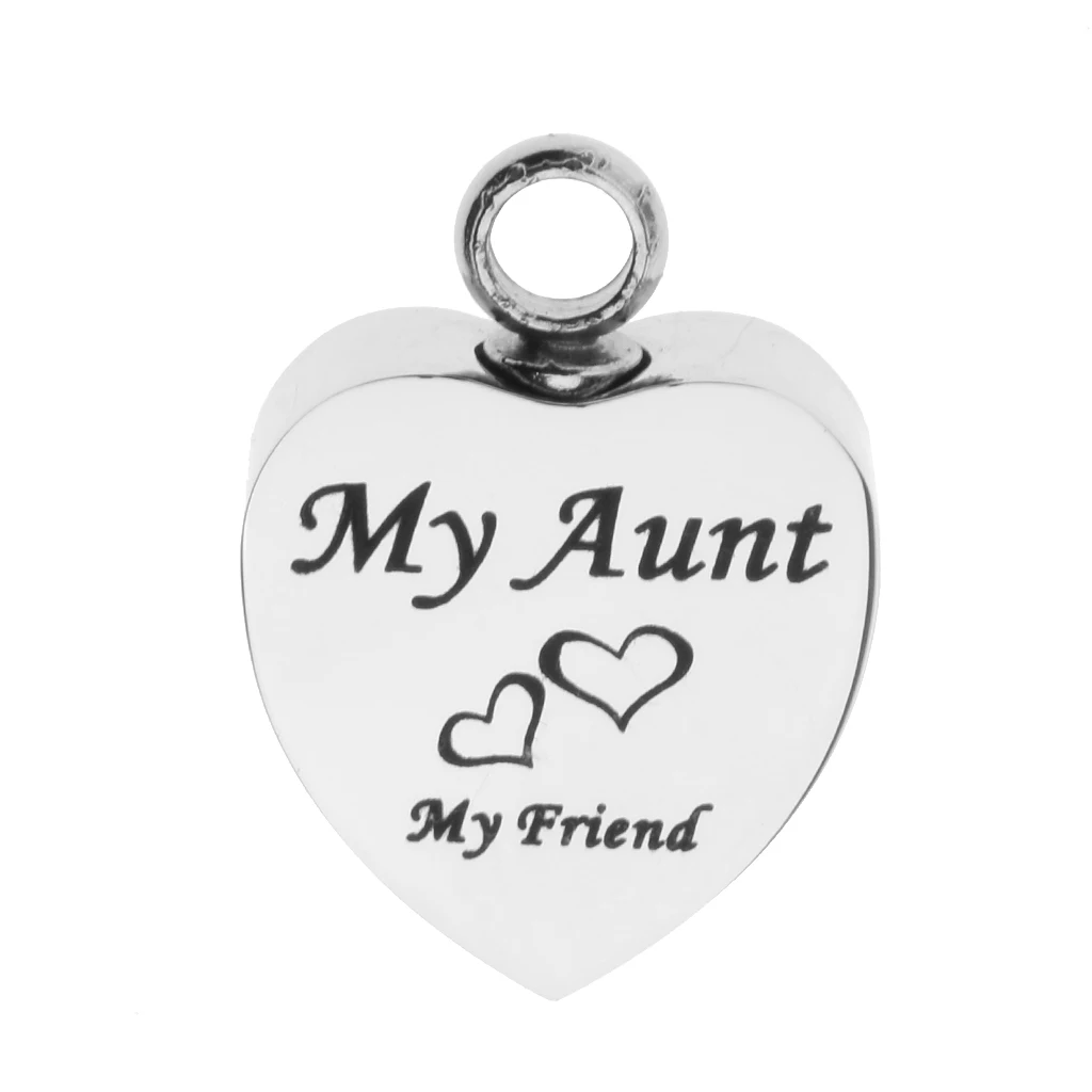 Stainless Steel Cremation My Friend Heart Urn Pendant Keepsake Memorial Charms Jewelry Fit Pendant