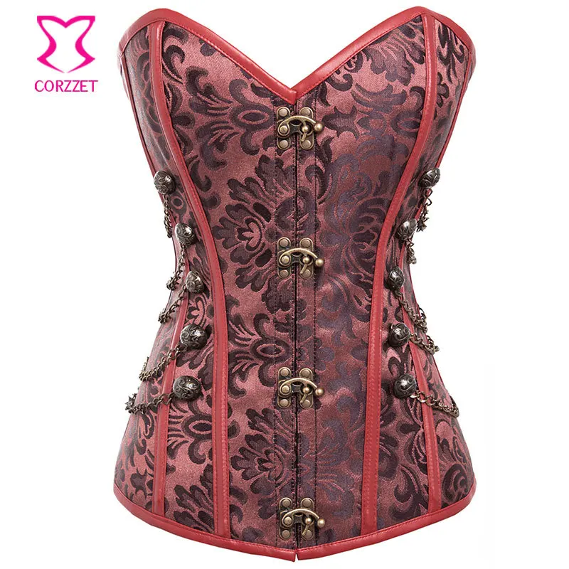 S-6xl Steampunk Corset Overbust Corselet Plus Size Espartilhos E ...