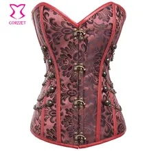 S 6XL Steampunk Corset Overbust Corselet Plus Size Espartilhos E Corpetes Emagrecime Women Burlesque Steel Boned