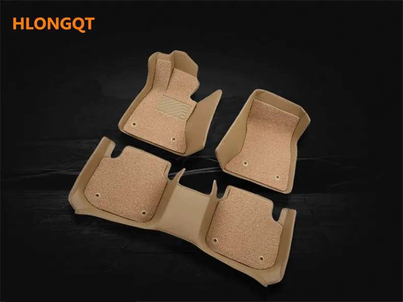 

HLONGQT Auto Floor Mats For Ford Edge 2009-2016 Foot Step Mat High Quality Water Proof leather Wire coil 2 Layer