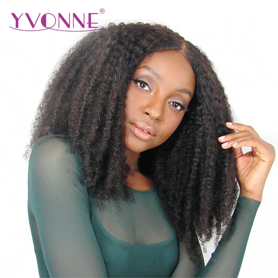 

YVONNE 13x4 Afro Kinky Curly Lace Front Human Hair Wigs For Black Women Brazilian Hair Wig Natural Color
