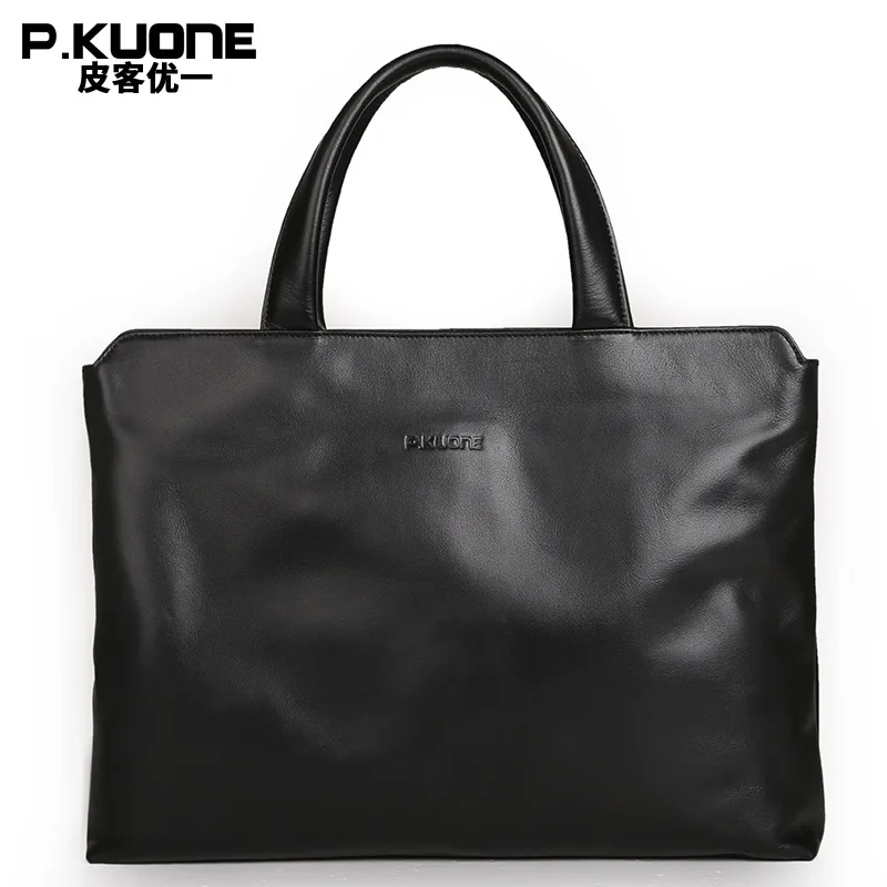 P. KUONE пояса из натуральной кожи человек модный портфель высокое качество бизнес сумка повседневное дорожная Элитный бренд