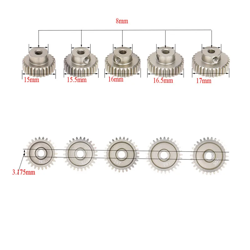 48DP 26 т 27 т 28 Т 29 т 30 т Шестерня мотора Шестерни Комбинированный набор для 1/10 RC автомобилей матовый безщеточный