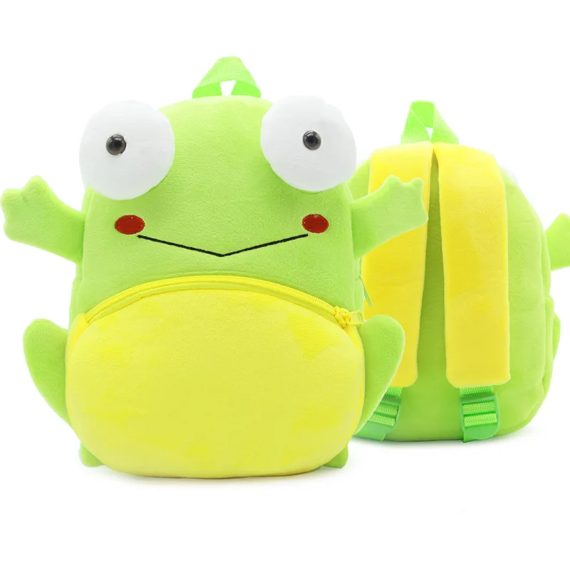 KOKOCAT мини детский сад школьный мультфильм малыш Плюшевые Единорог Рюкзак плюшевых животных, детская школьная сумка для девочек и мальчиков рюкзак - Цвет: Frog