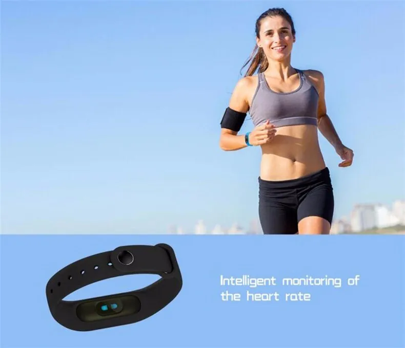 BINZI Smart Wristband M2 Smart Bracelet Heart Rate Monitor Pedometer Waterproof Bluetooth For iOS Android For 5