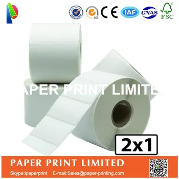 

20 Rolls Compatible Direct Thermal Labels 2x1 inch x 1300 Labels for Zebra 2844 ZP-450 ZP-500 ZP-505 , Blank , 1" Core