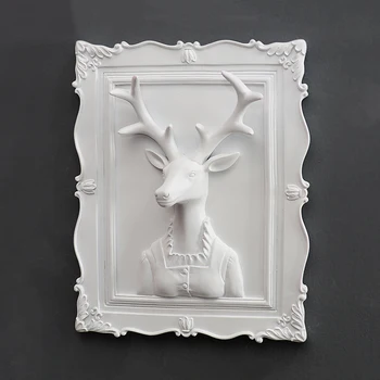 

American Village Resin Deer Home Accessories Animals Deer Head Wall Hanging Wall Decoration Mural Hat Hooks Creative Home Decor
