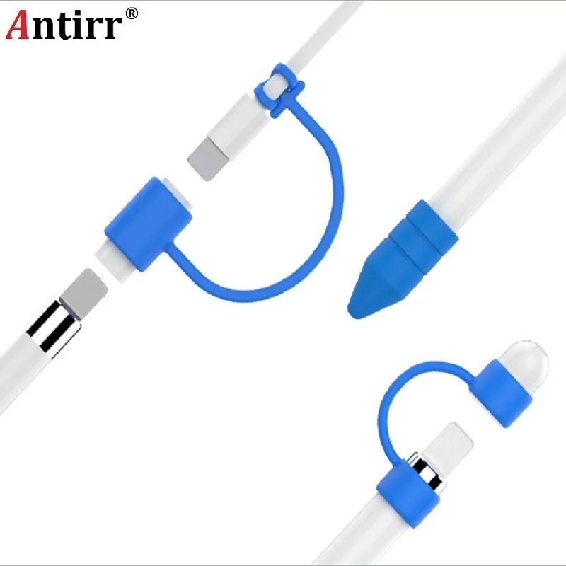 

New Soft Silicone For Apple Pencil Cap Holder Case Cable Adapter Anti-Lost Strap For iPad Pencil Nib Cover Tablet Touch Pen Kit