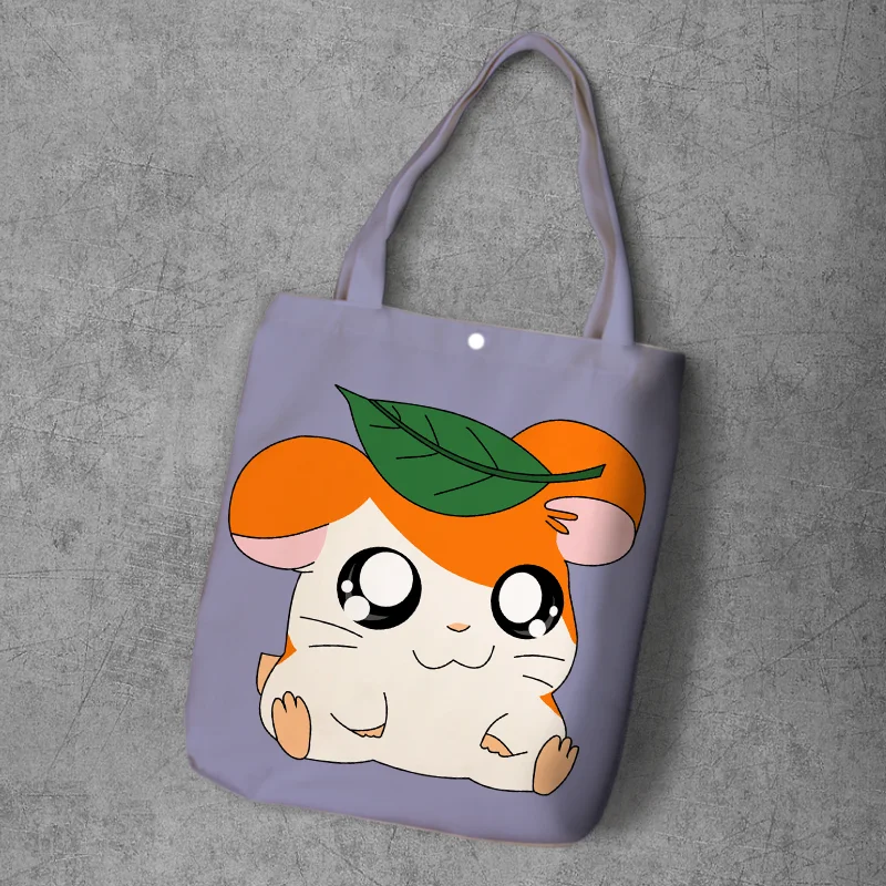 Hamtaro, мультяшная Студенческая сумка для покупок из рециркулированного брезента, большая емкость, настраиваемая Сумка-тоут, модная женская Повседневная сумка на плечо - Цвет: Image Color