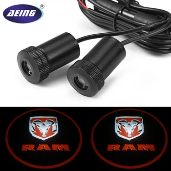 

AEING For Dodge RAM 2pcs Ghost Shadow Logo welcome Car White LED Door Light Laser Courtesy Slide Projector logo Emblem light