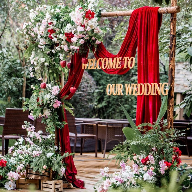 JAROWN Wedding Irregular Flower Row Background Decoration Wedding DIY Rose Hydrangea Flower Arrangement Arch Flower (21)