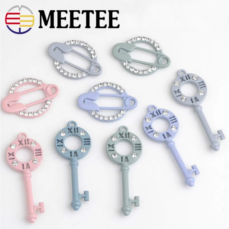 10 шт./лот MEETEE Многоцветный Сплав Pin подвеска в форме ключа DIY аксессуары для
