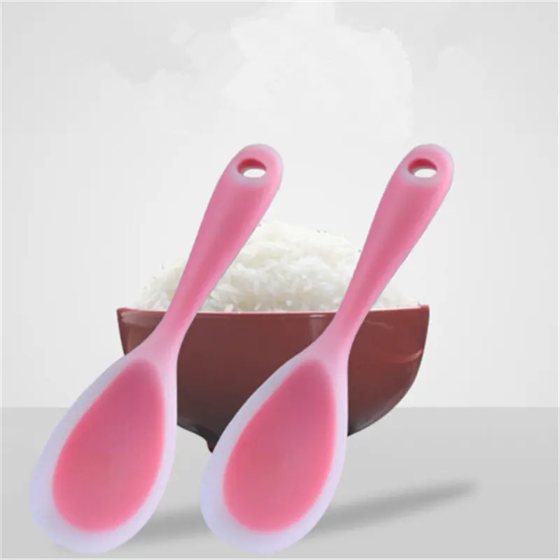 2019New Hot Food Grade Heat Resistant Silicone Rice Spoon Heat