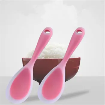 

2019New Hot Food Grade Heat Resistant Silicone Rice Spoon Heat Resistant Sushi Scoop Silicone Plastic Rice Paddle