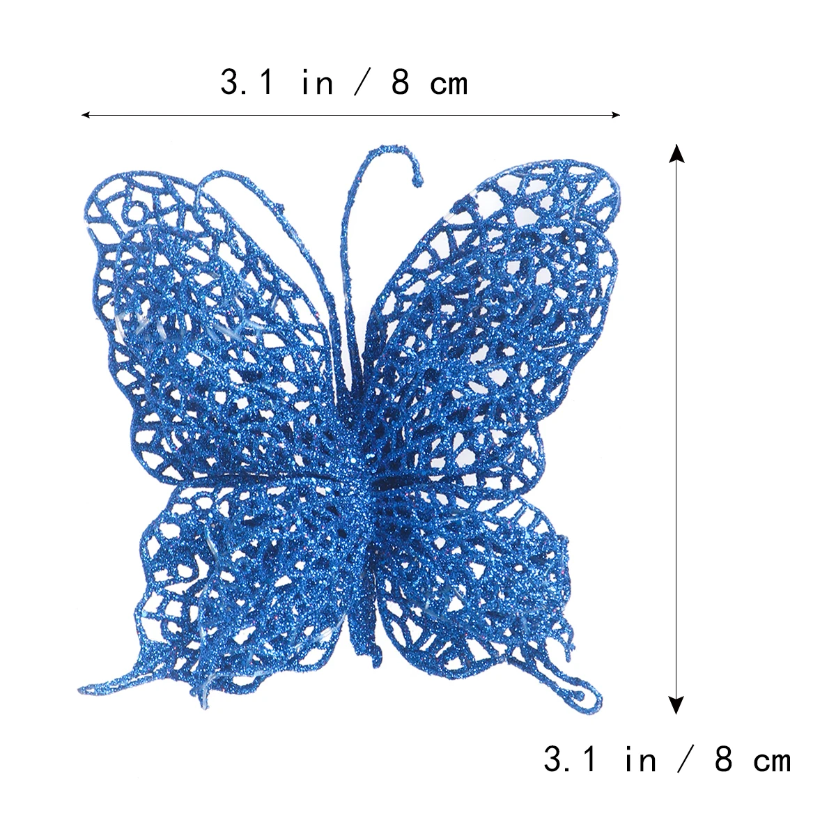 6 шт. синяя Рождественская бабочка 3 для свадьбы, фестивалей, вечеринок, домашнего декора