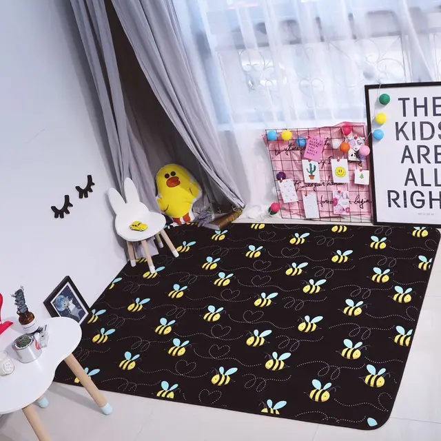 Black floor mat for bedroom,rectangle heart print doormat,home decor