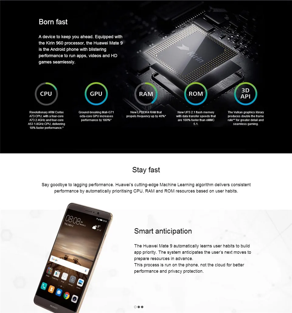 best huawei cell phone International Firmware HuaWei Mate 9 4G LTE Cell Phone Kirin 960 Android 7.0 5.9" FHD 1920X1080 6GB RAM 128GB ROM 20.0MP NFC latest cellphone of huawei