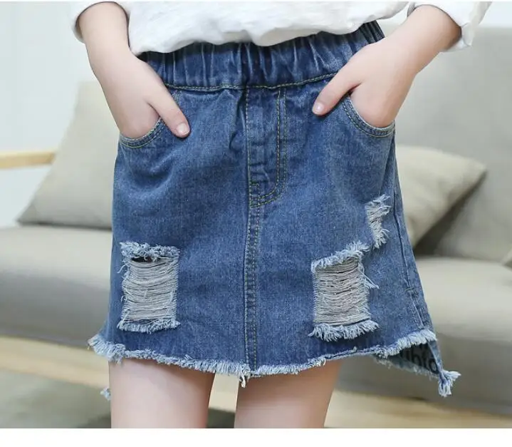 5pcs/lot Baby Toddler Girls Short Skirts Children Denim plain Clothes Cotton 5 12T sylvia