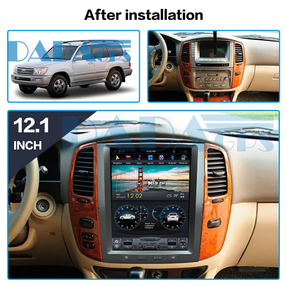 

12.1'' Tesla Android Car GPS Navigation For TOYOTA LAND CRUISER LC100 2003-2007 DVD multimedia radio tape recorder auto Stereo