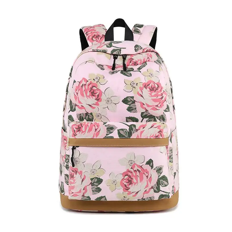 3 шт. школьные рюкзаки для девочек-подростков, школьные сумки, легкие детские сумки, детские дорожные, Цветочный рюкзак из брезента, набор книжных сумок - Цвет: pink