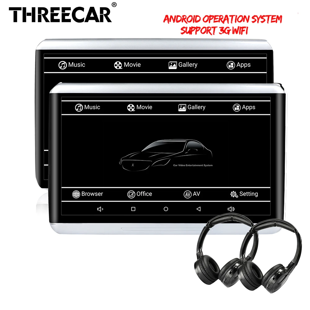 

2pc 10.6 inch Android Car Headrest monitor MP5 Player Android 6.0 System with WIFI Touch Screen support USB/SD/Bluetooth/Speaker